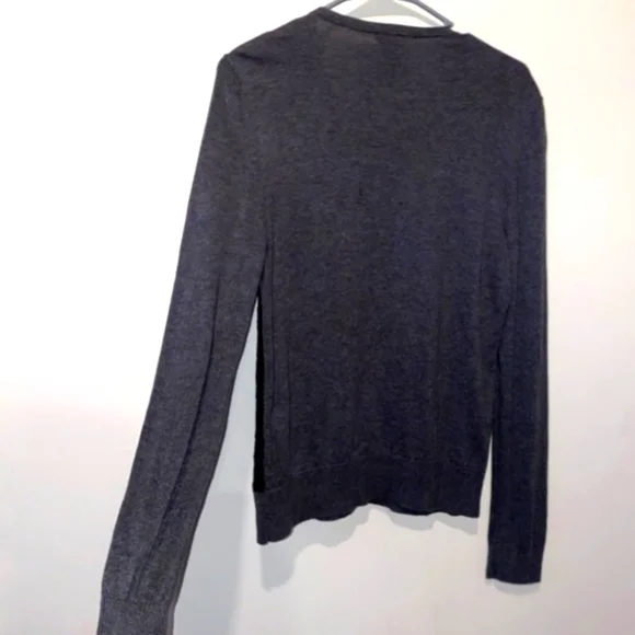 EUC ANN TAYLOR Factory Lace-Front Long-Sleeve 2-Tone Buttoned Cardigan Sweater - Picture 2 of 4